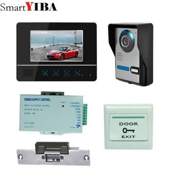 

SmartYIBA Night Vision Intercom Doorbell Video System Wired visual Video Intercom Speakerphone System Home with Outdoor IR Cam