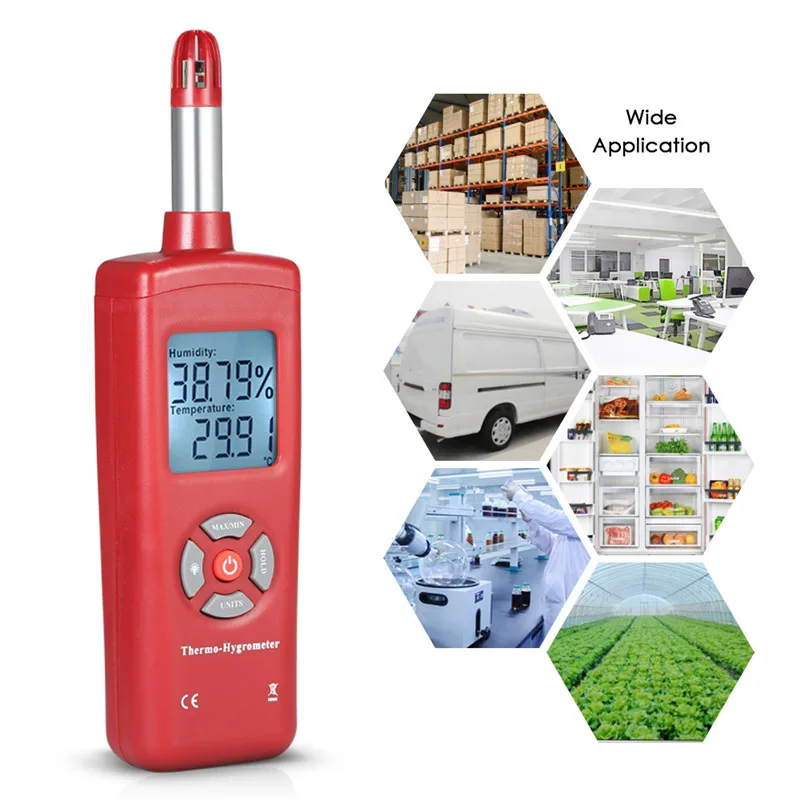 

Digital Thermo-Hygrometer Thermometer Hygrometer Temperature & Humidity Meter Psychrometer Wet Bulb Dew Point Temperature