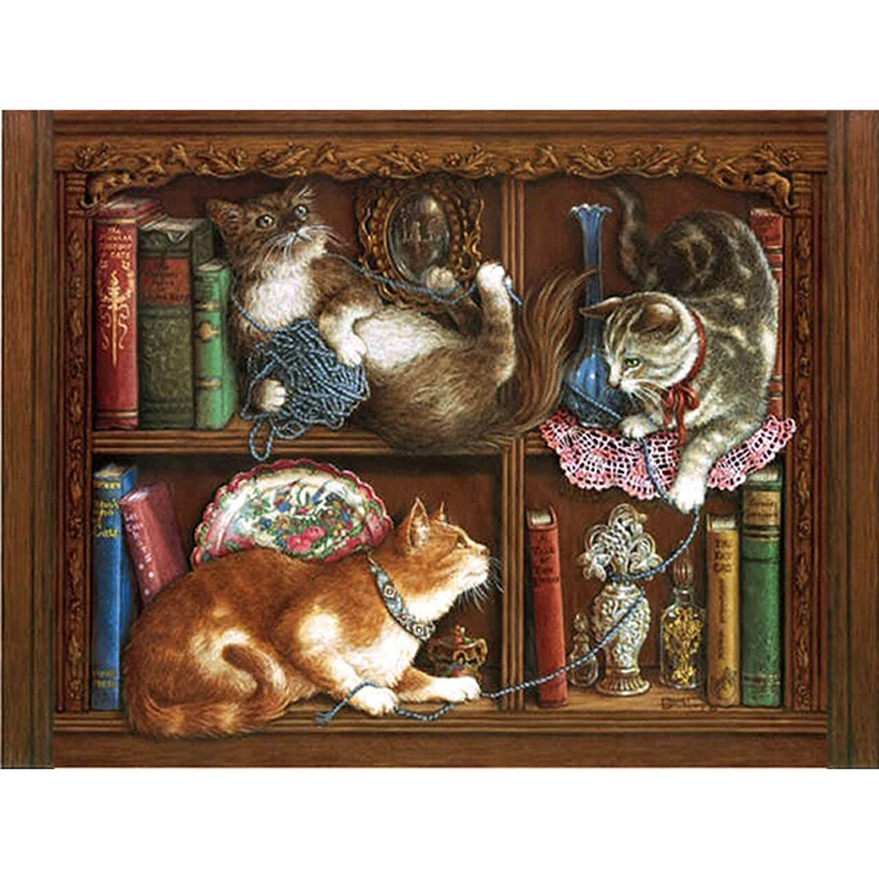 H1850 5d الماس اللوحة ، ديامانت اللوحة ، الماس التطريز خزانة القط