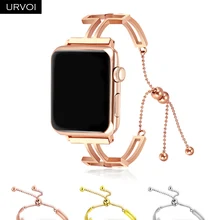 URVOI ремешок для Apple Watch манжета девушка модный браслет из нержавеющей стали для iWatch серии 5 4 3 2 1 крестообразная цепочка