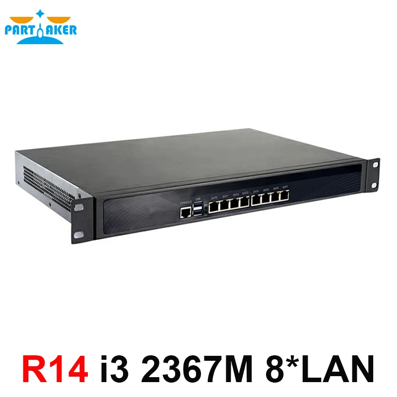 

Partaker 19 Inch 1U Rack Server Intel Core i3 2367M Dual Core Firewall PC with 8 Intel 82574L Gigabit Ethernet