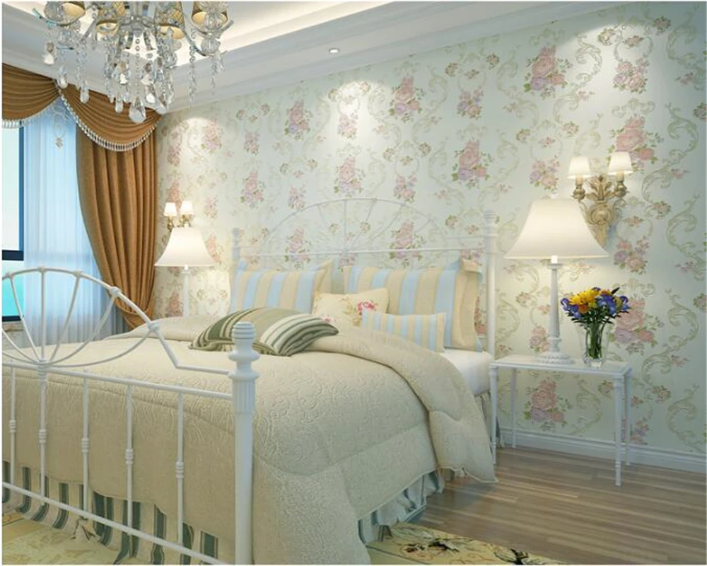 

beibehang tapety Nonwoven 3d wallpaper pastoral 3D stereo big flower carving beautiful living room bedroom background wall paper