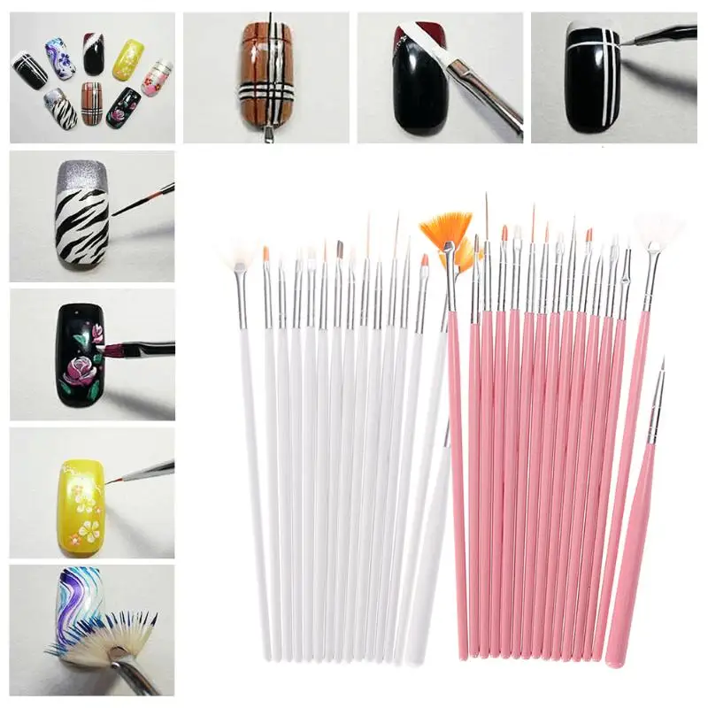 

15pcs Nail Brush Painting Pen Nail Art UV Gel White Design Brush Set Nail polish DIY Salon Manicure Nail Gel Polish Draw Tool