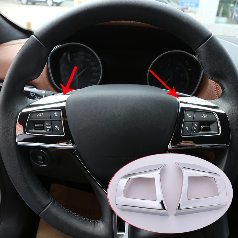 

For Maserati Levante For Ghibli For Quattroporte 2016 Car Styling ABS Steering Wheel Button Frame Cover Trim Sticker Accessories