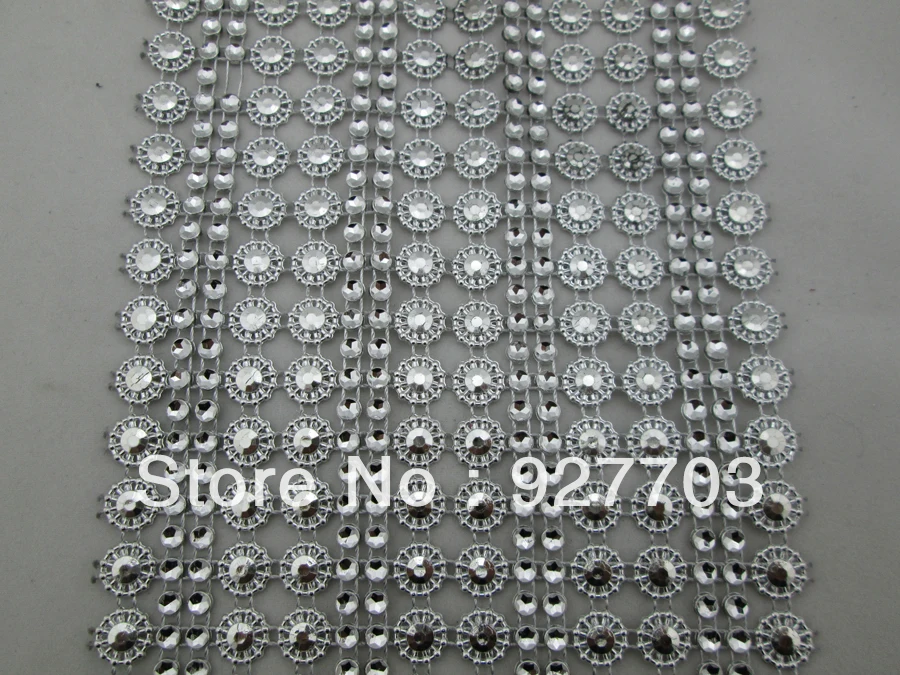 

(CM741)9 Meters Silver Sparkle Rhinestone Crystal Diamond Mesh Wrap Roll Ribbon