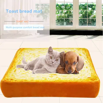 

Fashion Toast Bread Slice Style Pet Mats Cushion Soft Warm Mattress Bed for Cats & Dogs Dog House