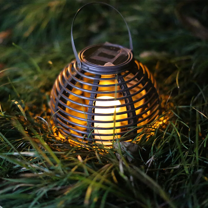 

Waterproof LED Solar Powered Candle Lantern With Flickering Amber Luminaria Solar Lamp Outdoor Decorative Flame Light