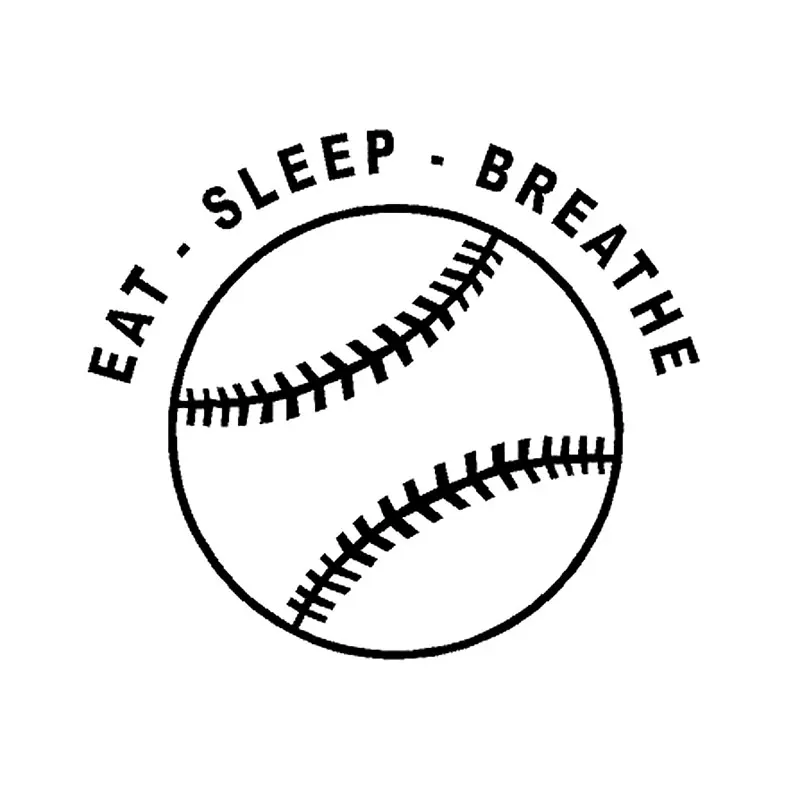 

15.2CM*3.1CM Baseball Softball Eat Sleep Breathe Sports Bat Ball Car Sticker Car Motorcycle Accessories Black Sliver C8-0566