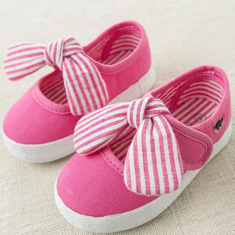 DB4719  Dave & Bella baby spring  new striped canvas shoes blue pink rose casual shoes  4 colors