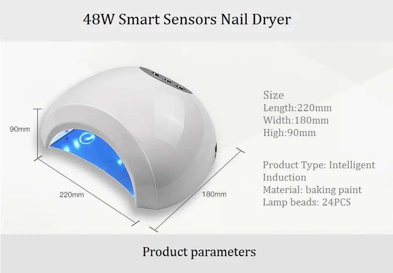 УФ-лампы для ногтей Солнце Сушилка для ногтей 48 W SUNUV светодиодный для всех гель 24 светодиодный s автоматическое распознавание дно 10 S/30 S/60 S таймер лампа для маникюра