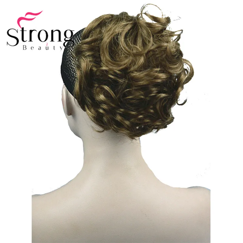 StrongBeauty короткий кудрявый зажим в Коготь Конский хвост наращивание волос синтетические волосы кусок 80 г с челюстью/коготь клип - Цвет: 14 Dark Blonde