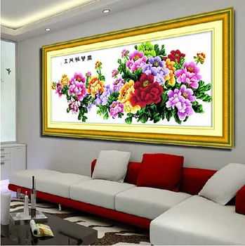 

Embroidery Package High Quality Cross Stitch Kits Unopen Luxurious 1 Piece Peony Flower is King of All Flowers Free Shipping