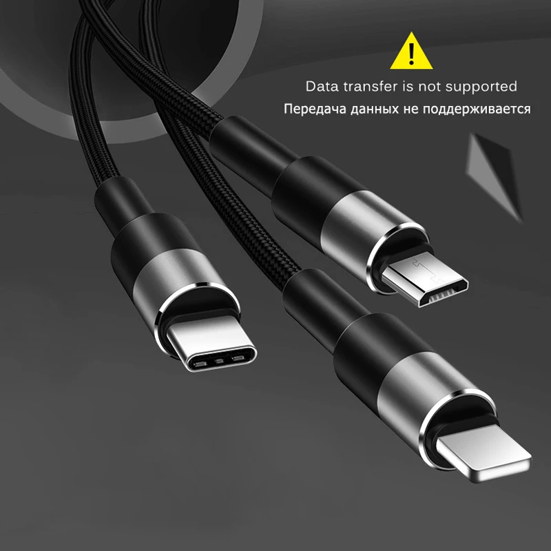 CANDYEIC Micro USB TYPE-C 3 в 1 USB кабель для IPhone 8 X samsung S10 Xiaomi 9 Redmi K20Pro OnePlus 7 6 телефонный провод зарядное устройство