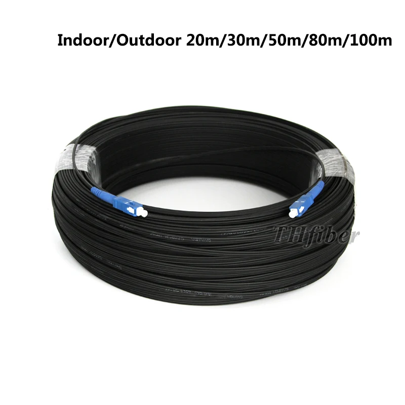 

SC to SC single core cable FTTH optical fiber Indoor/Outdoor with self-supporting network cable 20m/30m/40m/50m/80m/100m