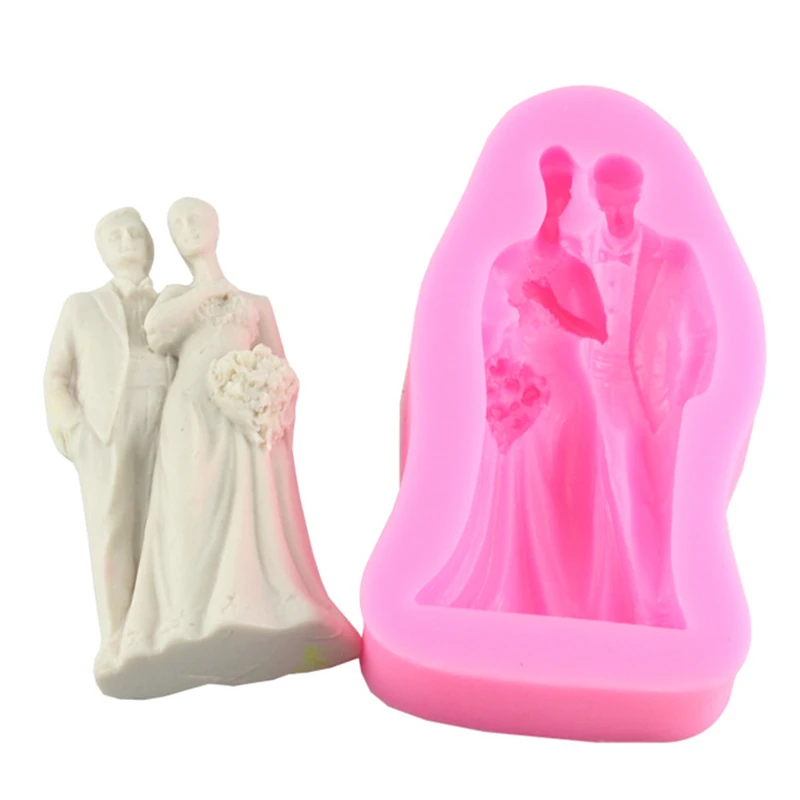 

DIY Wedding Couple Lovers Model Silicone Cake Mold Baking Tray Cake Decorating Tools Fondant Chocolate Ice Mould Soap E336