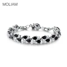 Braclets MOLIAM Clásico de Alta Calidad para Las Mujeres Capas Dobles Cristales AAA Cubic Zirconia Pulseras y Brazaletes Del Encanto L122