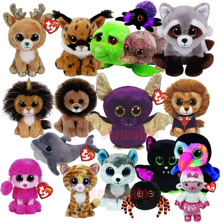 

Ty Beanie Boos 6" 15cm Unicorn Dinosaur Cats Poodle Owl Fish Bunny Penguin Turtle Lamb Plush Big-eyed Stuffed Animal Doll Toy