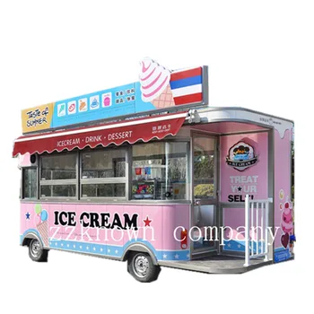 

500 cm electric fast food ice cream street mobile food cart truck trailer for sale