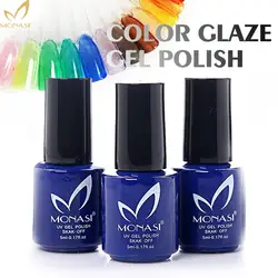 Monasi Новые поступления Глазури UV Гель-польский 5 мл Top Coat база УФ-гель акриловых ногтей Книги по искусству лак для губ печать Глазурь быстрее