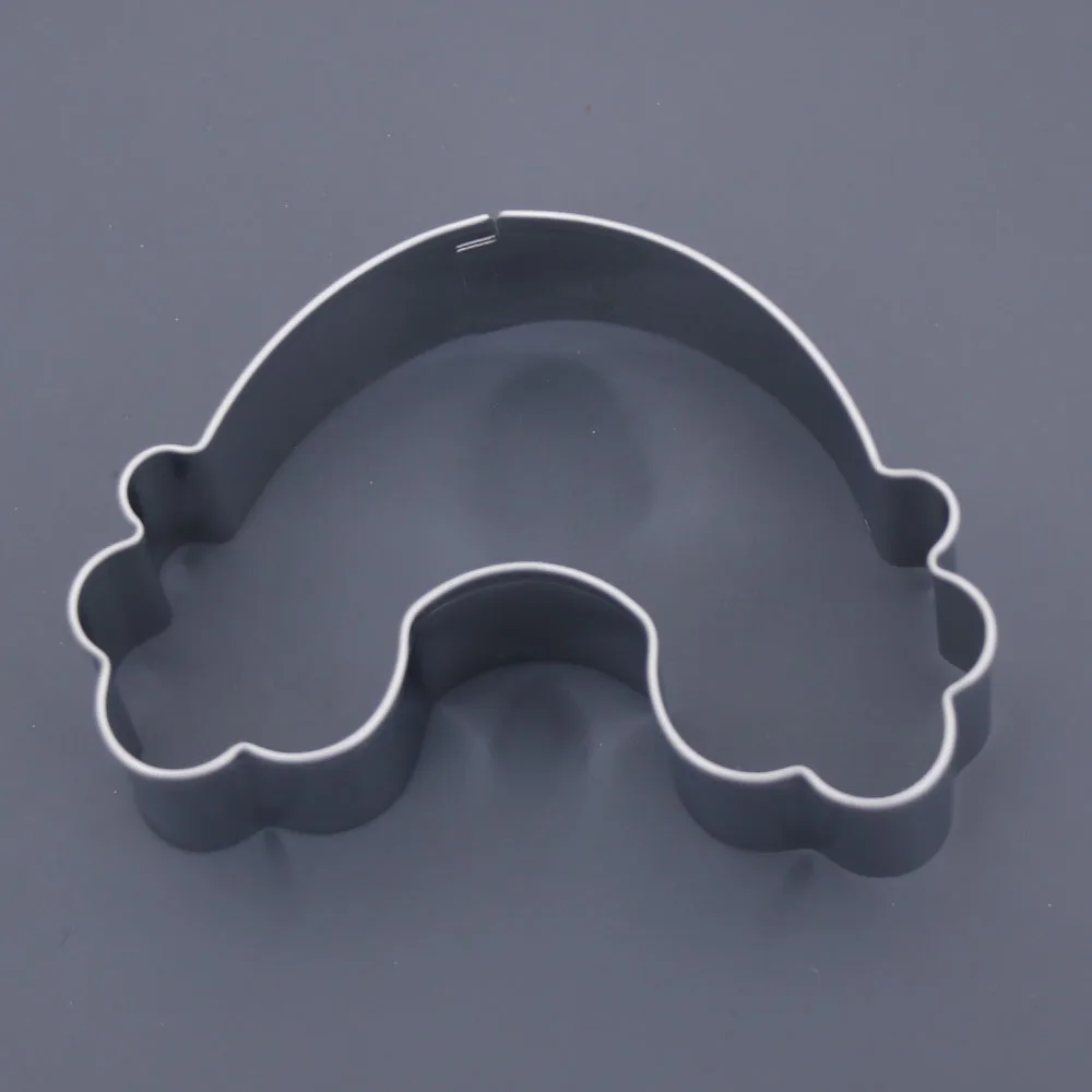 INDEX LIMIT 1pc Rainbow Shape Cookie Cutter 3D Stainless Steel Fondant Cake Decorating Tools DIY Pastry Biscuit Baking Molds