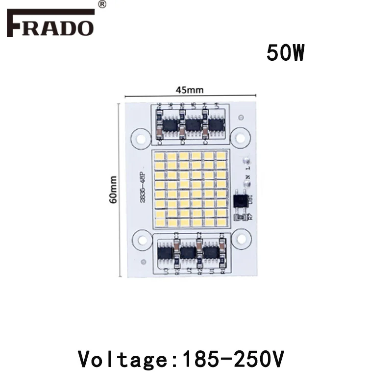 DIY светодиодный SMD чип лампа 20 Вт 30 Вт 50 Вт светильник-чип 185 В-240 В 220 В вход непосредственно Smart IC подходит для DIY прожектор светильник Холодный белый Теплый белый