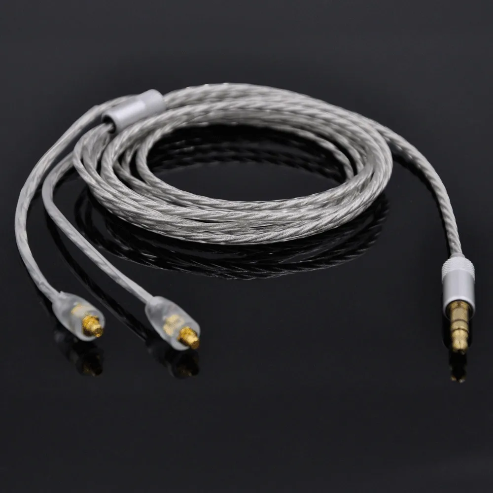 Wooeasy X4 одиночный посеребренный кабель для наушников обновленный Shure SE425 SE215 SE315 UE900