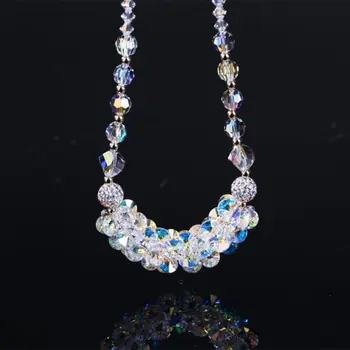 

luxury Wedding Party Jewelry Accessories Exquisite Glass Crystal Necklace 925 Sterling Silver Swan Handmade Jewelry Gifts Women