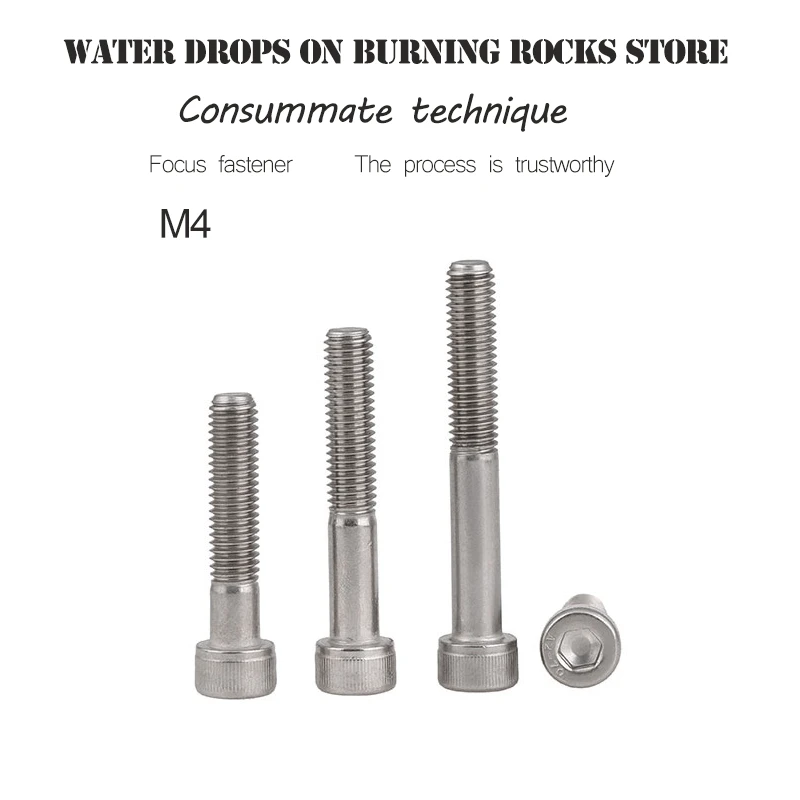 

M4*30/35/40/45mm 304 Stainless Steel DIN912 Standard Half Teeth Hexagonal Cylindrical Hex Socket Head Cup Bolts Screws Fasteners