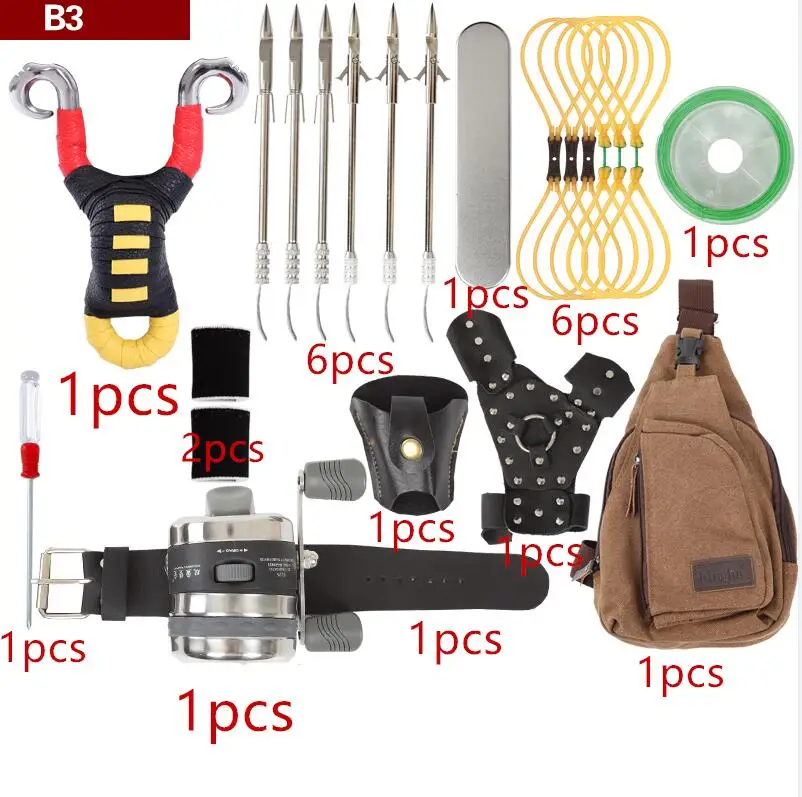 Мощный многофункциональный стрельба из лука лук Рыбалка Стрельба рыба Рогатка катапульта для охоты лук Рыбалка слинг стрелы комплект Дартс - Цвет: B3