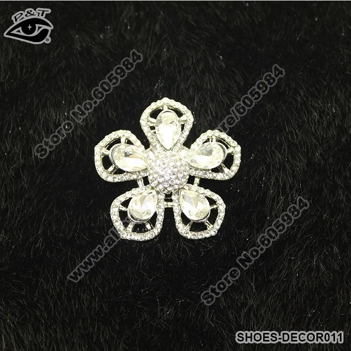 Free Shipping 4CM Flower Rhinestones Shoe Decoration Clip On Shoe Clip