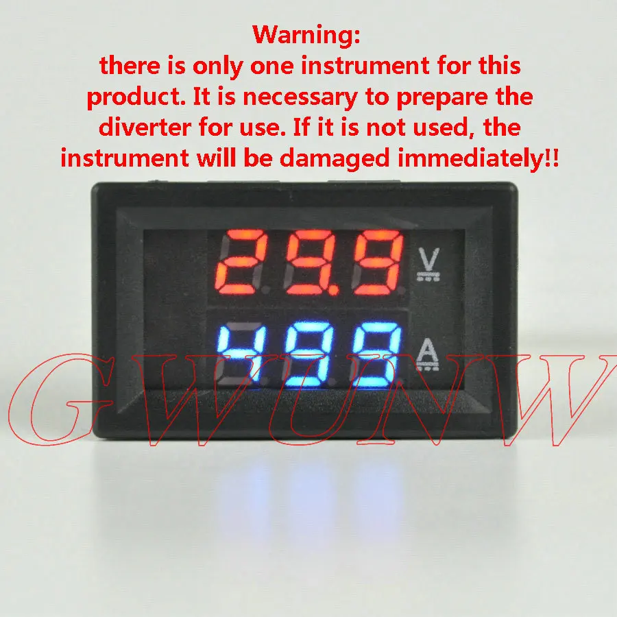 GWUNW BY32A 200V 20A-500A DC Voltage Ammeter Current Tester Meter Voltmeter Dual LED Display [***Must have a shunt to use***] 