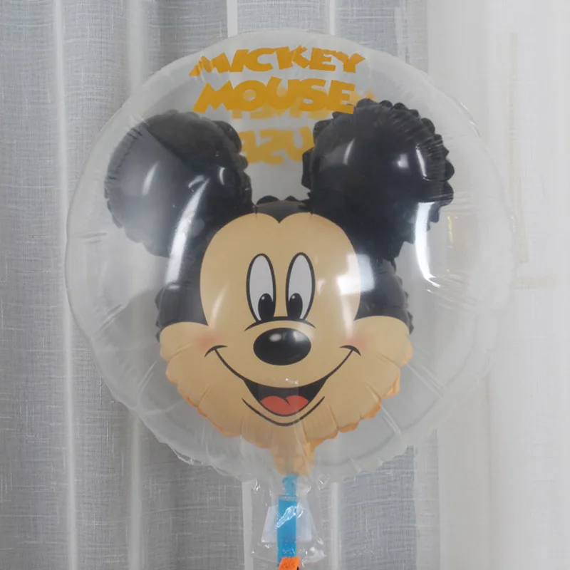 Mickey Minnie transparent balloons lovely Mickey Mouse The ball in the ball Aluminum ball Birthday party decoration kid toy - Цвет: A