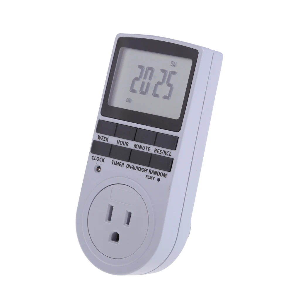 

Electronic Digital Plug-in Digital Timer 24h 7day Week with LCD Display for Indoor Appliance Light/TV/PC/Fans/Kitchen US/EU Plug