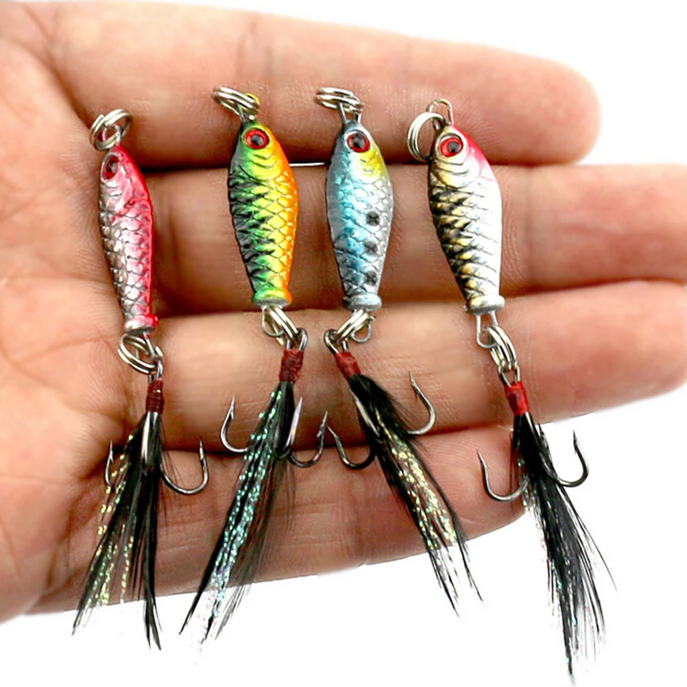 Fishing Lures Crank Baits Mini Crankbait 3D Fish Eye Artificial Lure Bait with Feather Fake Lure