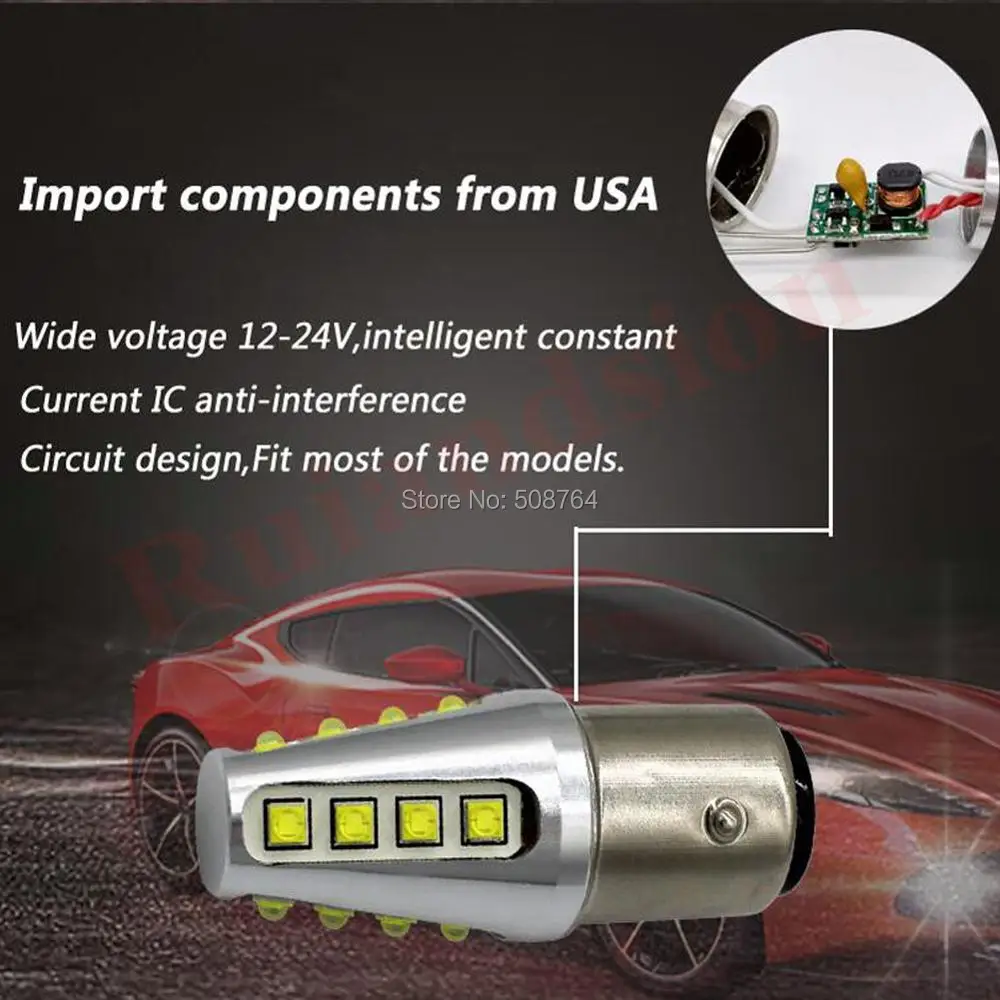 1 шт. 80 Вт 1156 BAU15S 1157 BA15D светодиодный Canbus BA15S P21W S25 16 Светодиодный CREEChip 6000K стоп-сигналы задний фонарь LED DRL автомобильные габаритные огни 12-24V
