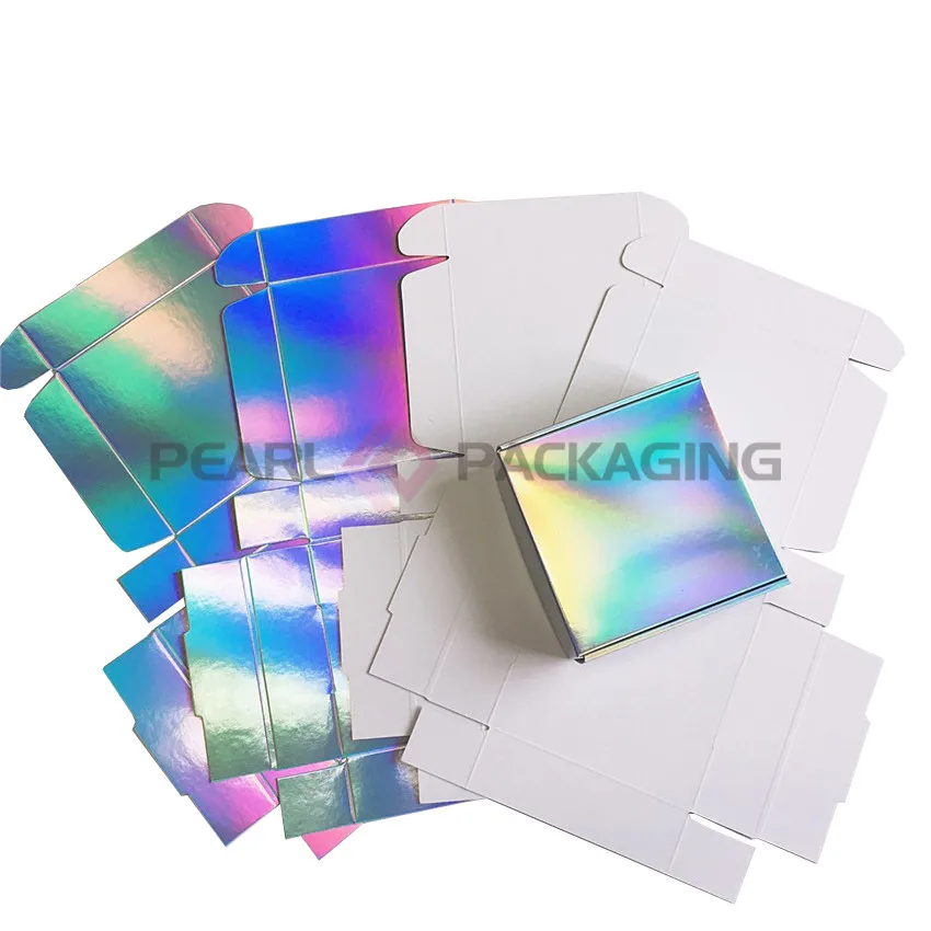 

50 Boxes Eco-friendly Paper Candy Box for Wedding, Holographic Gift Packaging Box Party Favor Laser Reflection Free Shipping