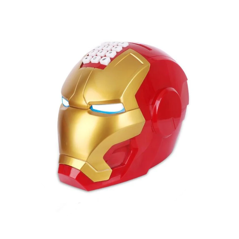 

Light Music Electronic Iron Man Helmet Model Password Lock Automatic Savings Toy Action Figures Kids Toy