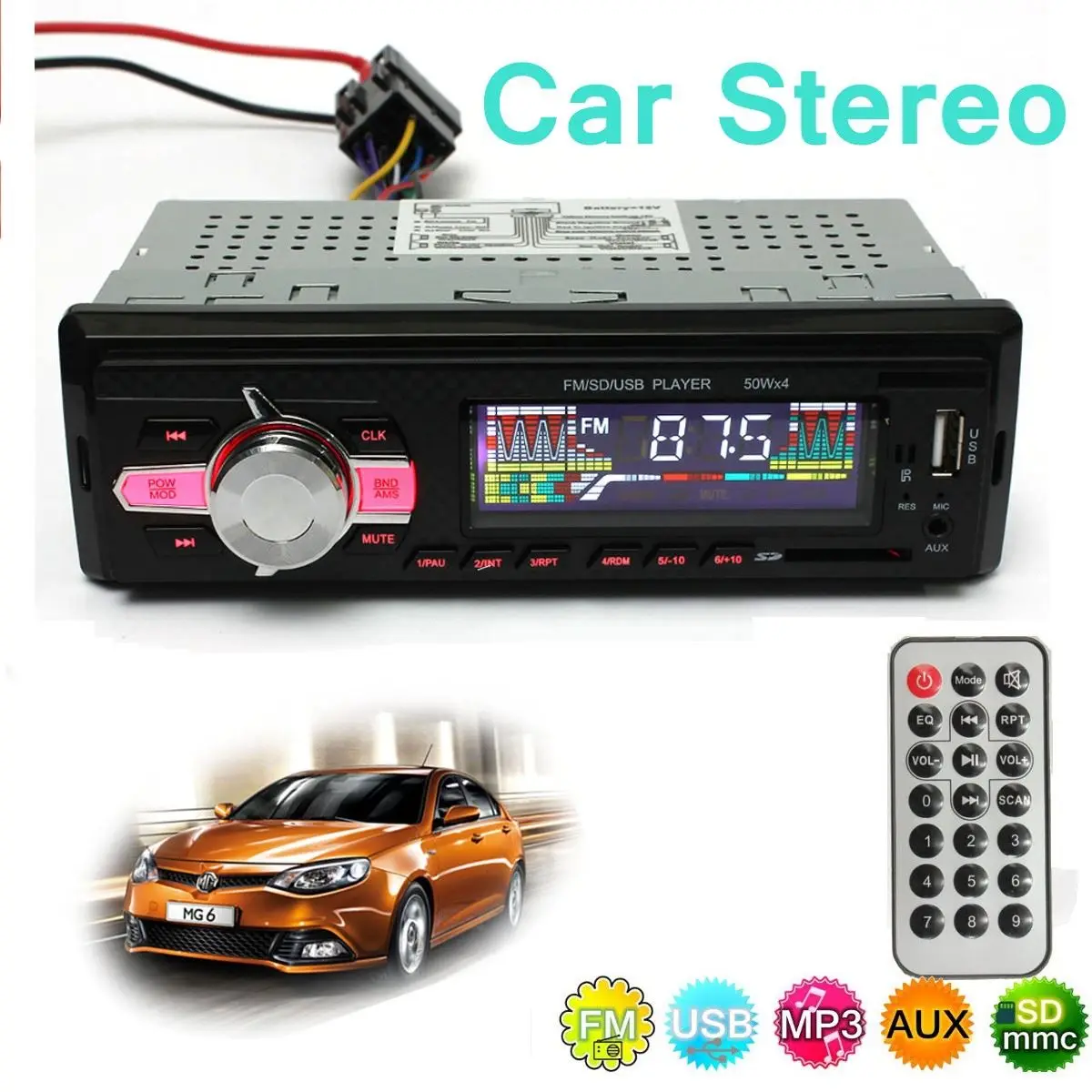Cheapest Car Auto Stereo LCD Audio Headunit Radio In Dash 12V DC SD FM