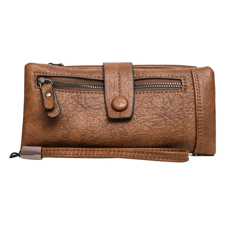 

Soft Nubuck Leather Wallets Women Wristlet Purse Long Checkbook Clutch Bag Large Zipper Wallet Phone Card Holder for Ladies