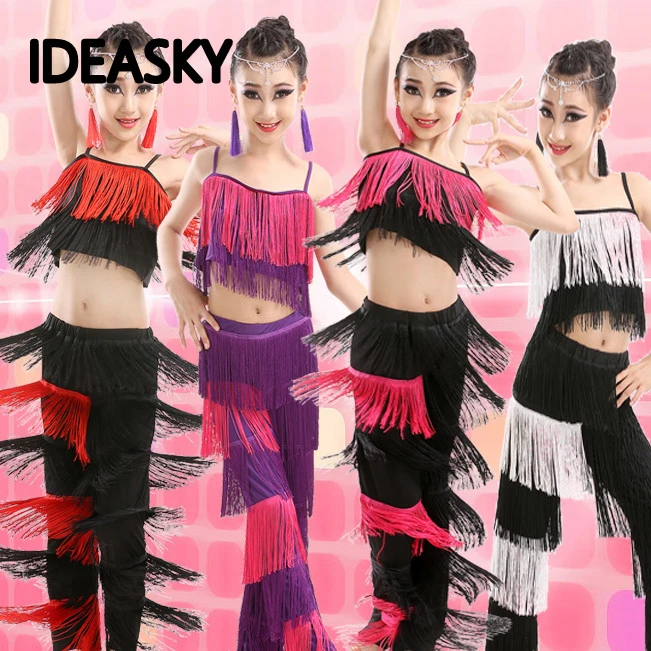 Latin Dance Costume Women Ballroom Tango Salsa Cha Cha Tassel Latin