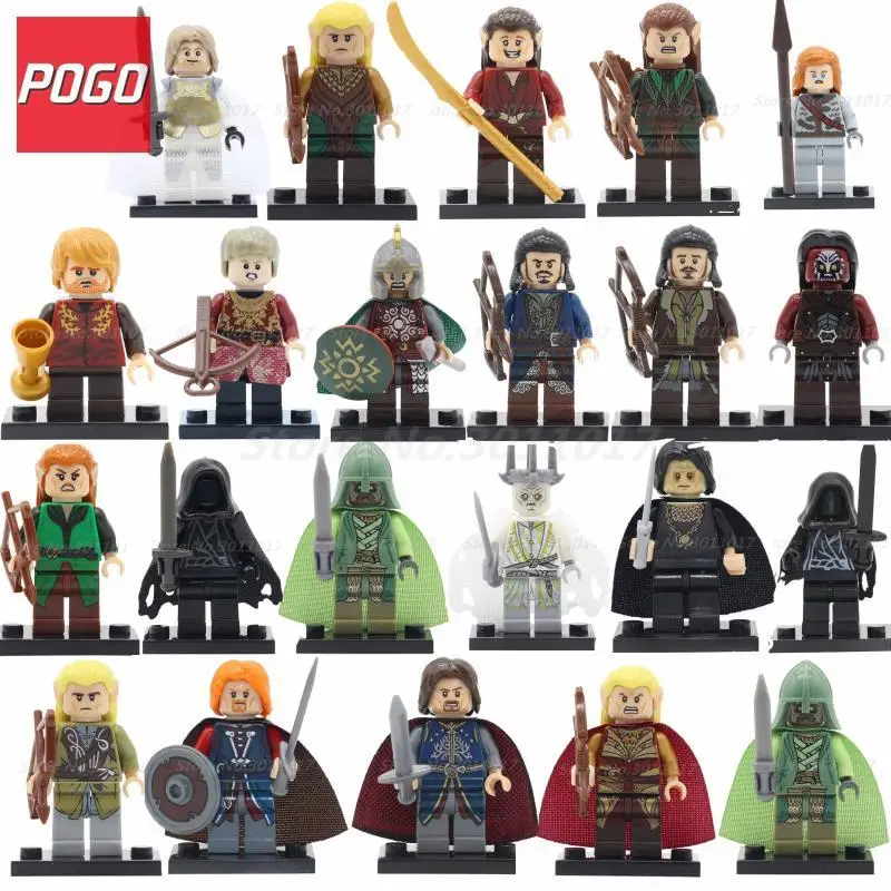 POGO Super Heroes Hobbit Figures Single Sale Rohan Cavalry DIY Model Building Blocks Set Bricks Educational