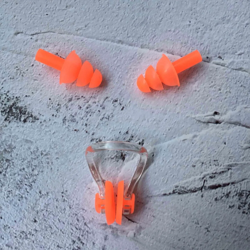 New soft waterproof silicone swimming nose clips + silicone earplugs Pool Accessories Water Sports