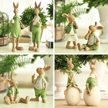 

Household garden wind rabbit resin desk set up a creative lovely indoor wine cabinet decoration
