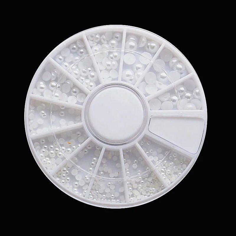 

Wheel DIY Phone Mixed White Half Pearl Flat Glitter Rhinestone Jewelry Beads Manicure Nail Art Decoration Phone 3D Tips Tools