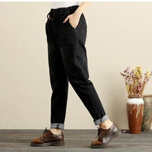 Новые зимние теплые джинсы женские толстые флисовые обтягивающие шаровары брюки с эластичной талией джинсовые брюки плюс размер брюки черные