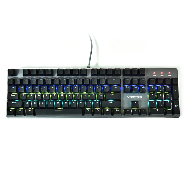 

Original VORSTEK Inflictor Mechanical Keyboard Blue Switches Backlit RGB Ergonomics LED Light Professional Teclado Gamer