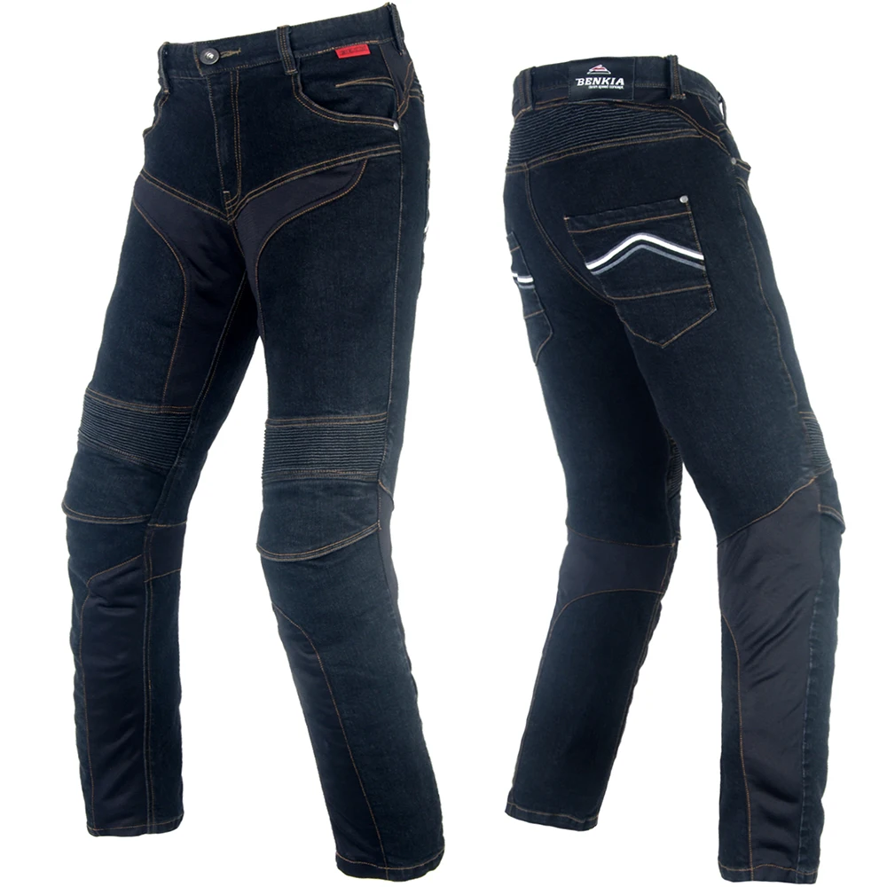 BENKIA Men Motorcycle Racing Denim Pants Protective Moto Jeans Pantalon Motocross Pants
