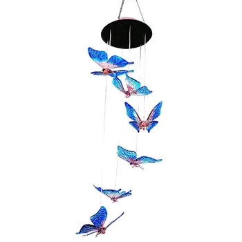 

Outdoor Solar LED Wind Chime Light Colorful Butterfly Color-changing Chandelier Home Garden Decoration Lamp
