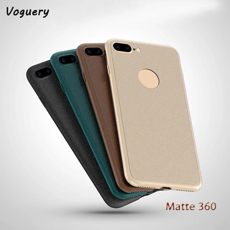 

Micro-sand Full Body Protection Case Cover for iPhone 6s 6 Plus Slim Case with Tempered Glass Screen Protector for iPhone 6 Plus