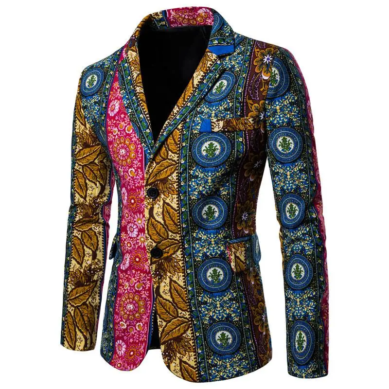 

Cotton Linen Men's Blazers and Suit Jackets Mens Floral Blazer National style Casual Coat Men Slim fit terno masculino